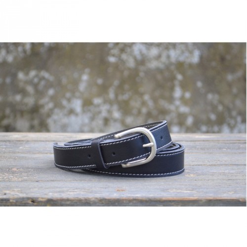 CEINTURE CUIR BLEU MARINE| L'élégante